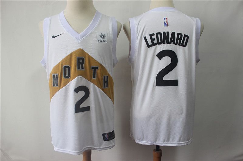 Men Toronto Raptors #2 Leonard White City Edition Game Nike NBA Jerseys